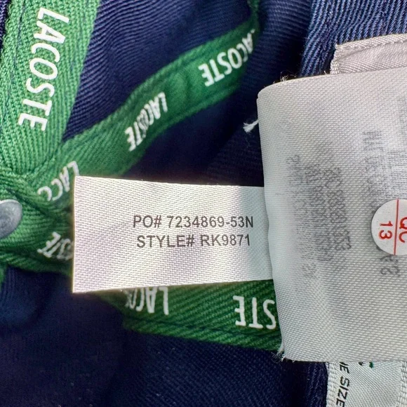 LACOSTE Unisex Adjustable Organic Cotton Twill Cap - Navy - RK9871 - Picture 12 of 12